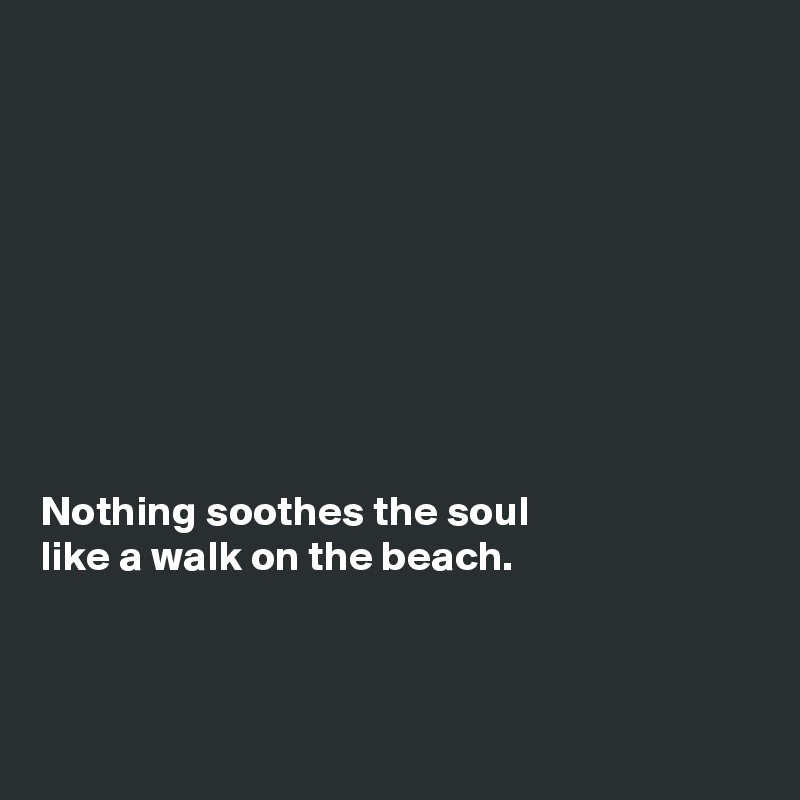 









Nothing soothes the soul
like a walk on the beach. 



