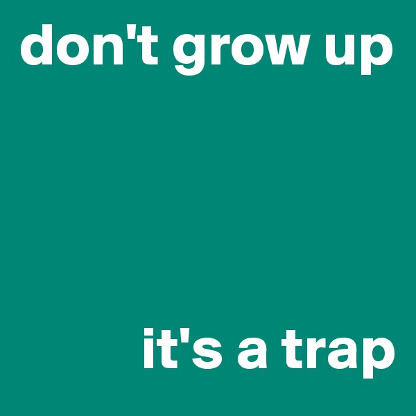 don't grow up




          it's a trap