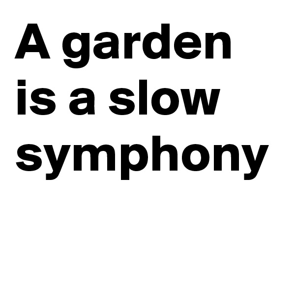 A garden is a slow symphony
