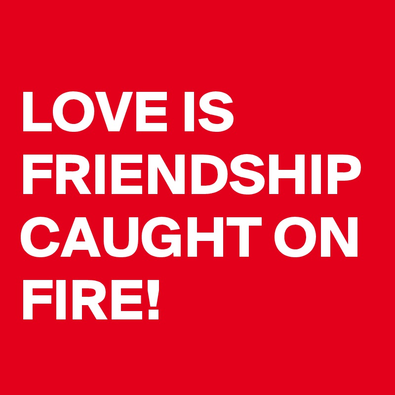 
LOVE IS FRIENDSHIP CAUGHT ON FIRE!