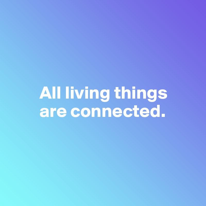 



        All living things 
        are connected.



