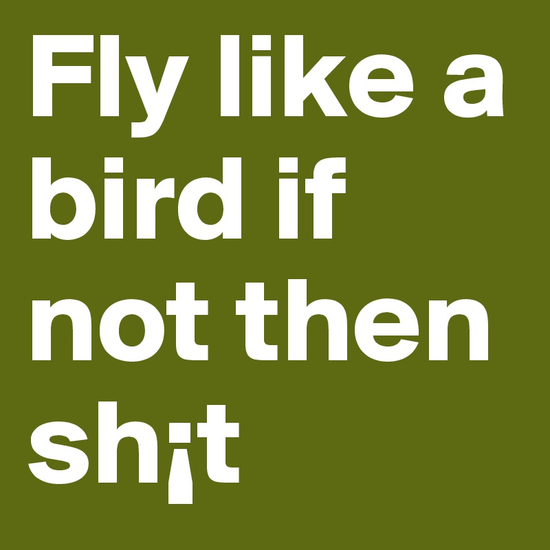 Fly like a bird if not then 
sh¡t