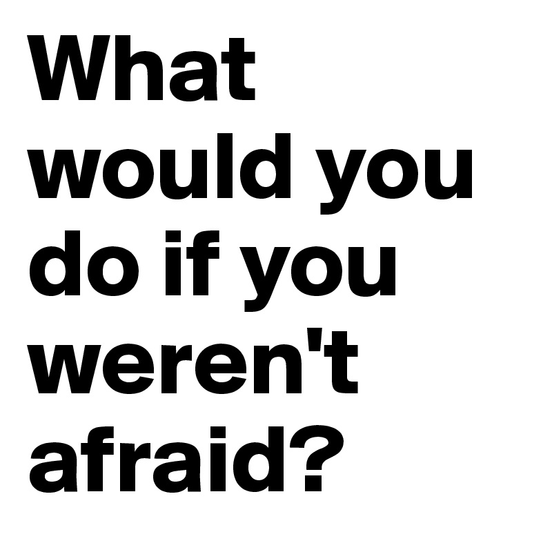 What would you do if you weren't afraid?