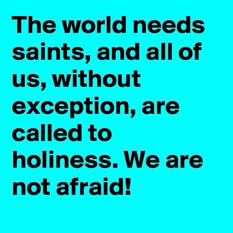 The world needs saints, and all of us, without exception, are called to holiness. We are not afraid!