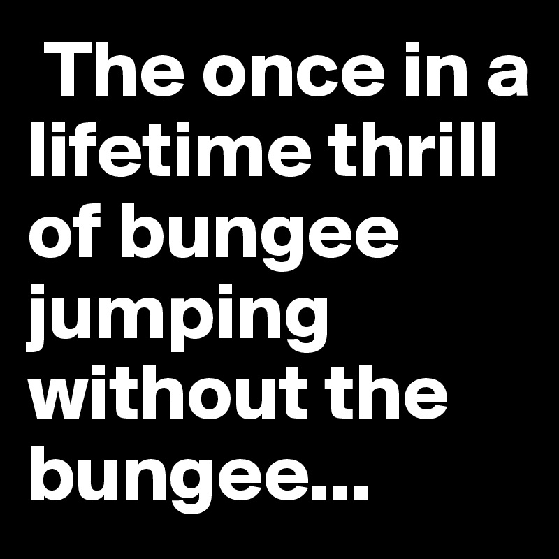  The once in a lifetime thrill of bungee jumping without the bungee...