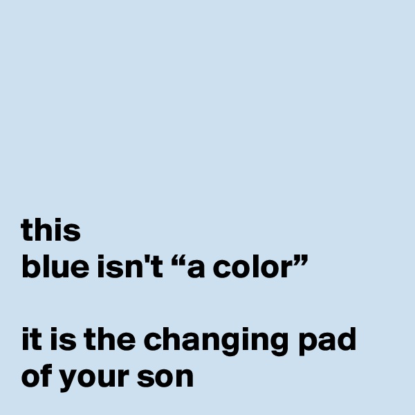 




this
blue isn't “a color”

it is the changing pad of your son