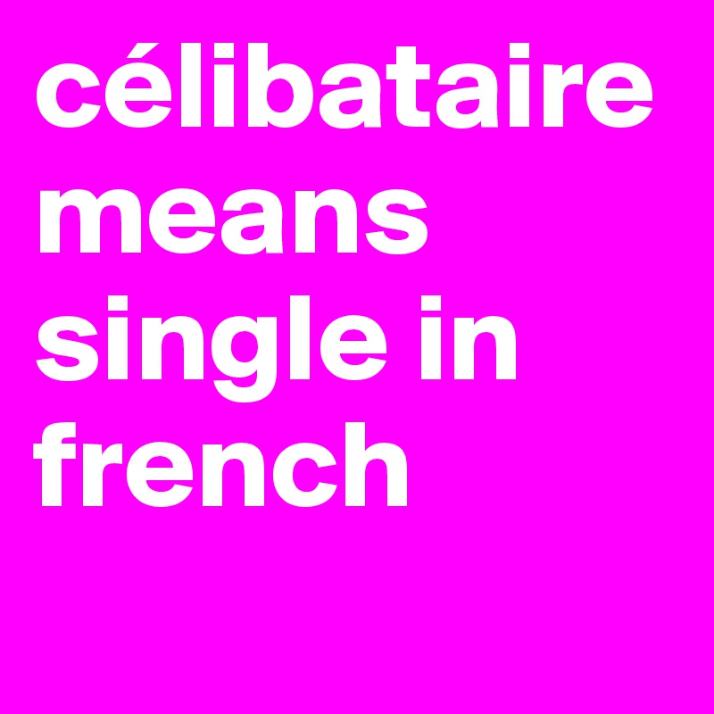 célibataire means single in french
