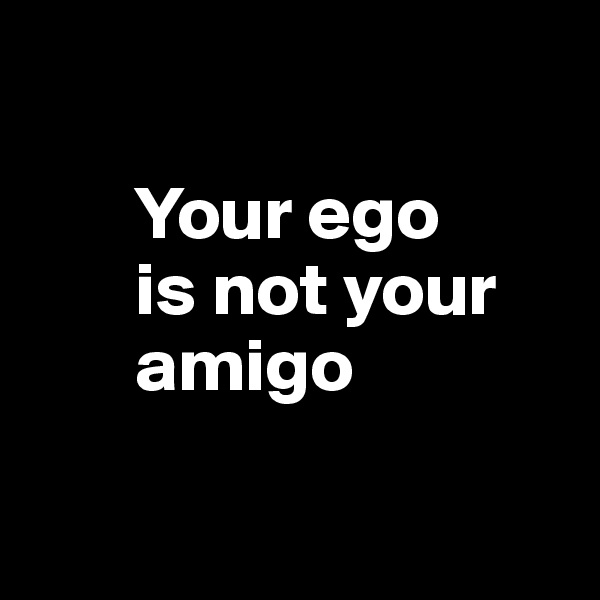 

       Your ego 
       is not your       
       amigo

