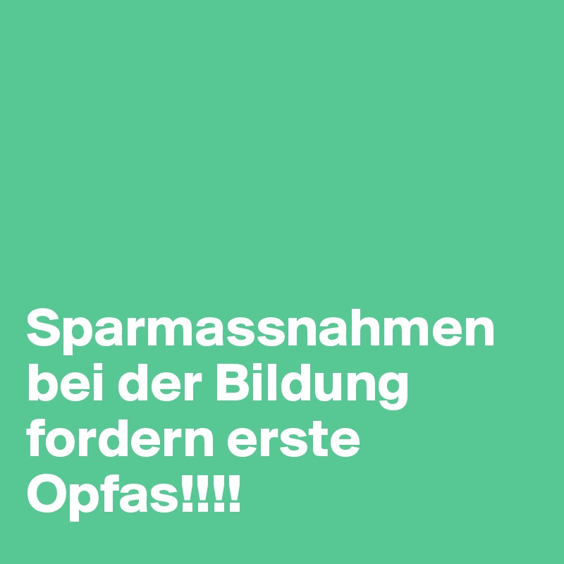 




Sparmassnahmen bei der Bildung fordern erste Opfas!!!!