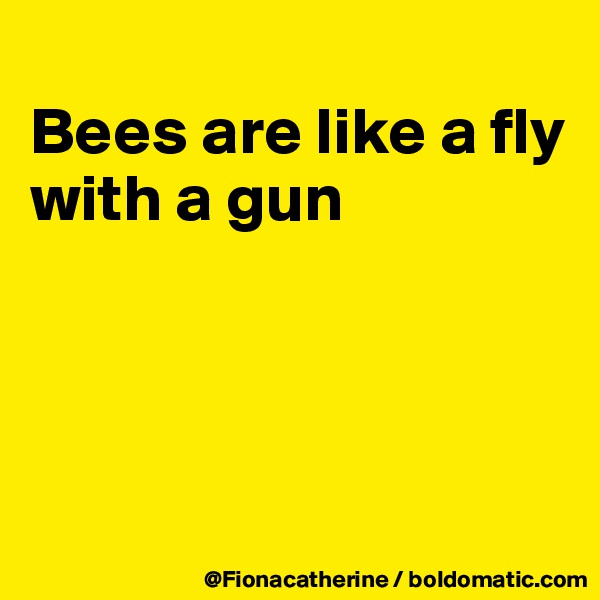 
Bees are like a fly
with a gun




