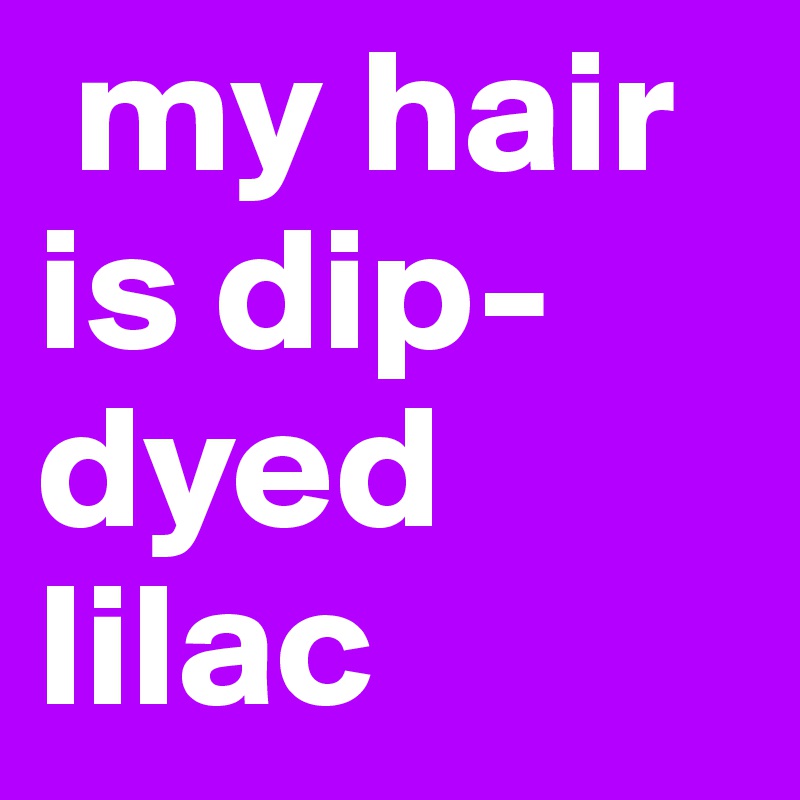  my hair is dip-dyed lilac