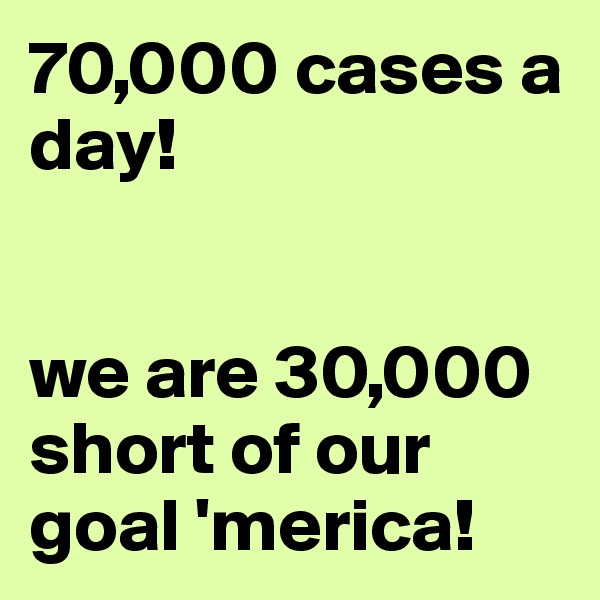 70,000 cases a
day!


we are 30,000 short of our goal 'merica!