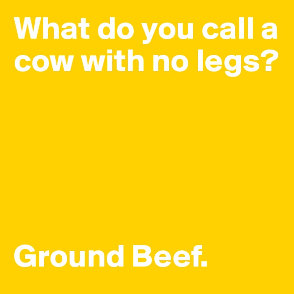 What do you call a cow with no legs?





Ground Beef.