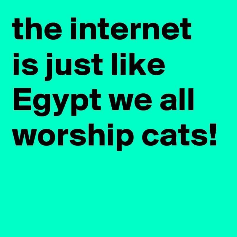 the internet is just like Egypt we all worship cats! 
