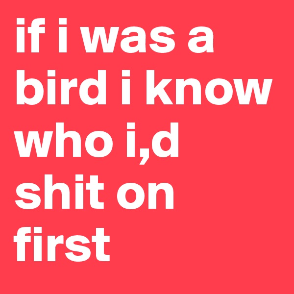 if i was a bird i know who i,d shit on first