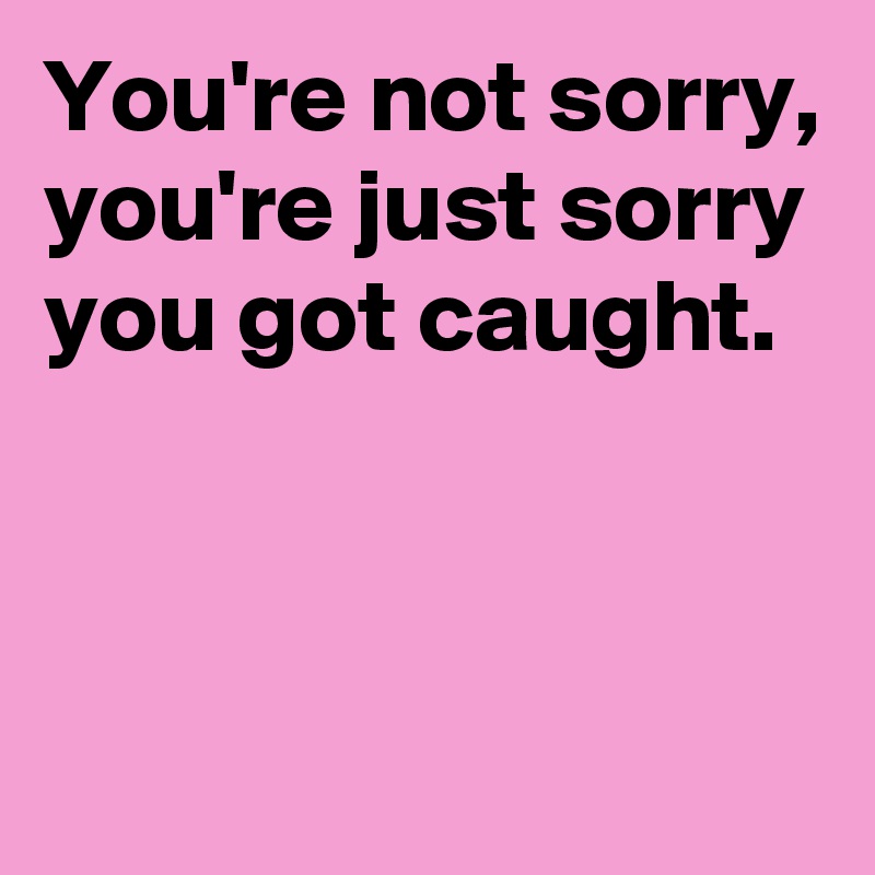 You're not sorry,
you're just sorry you got caught.


