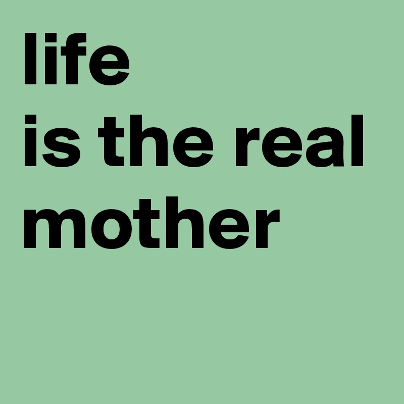 life
is the real
mother
