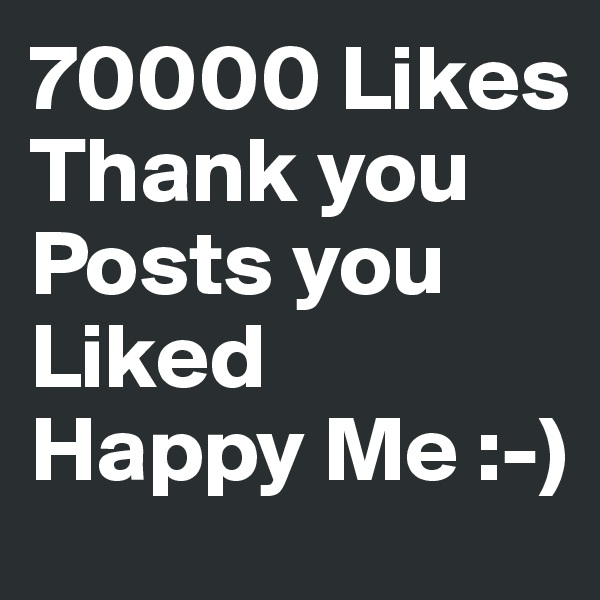 70000 Likes
Thank you  
Posts you Liked
Happy Me :-)