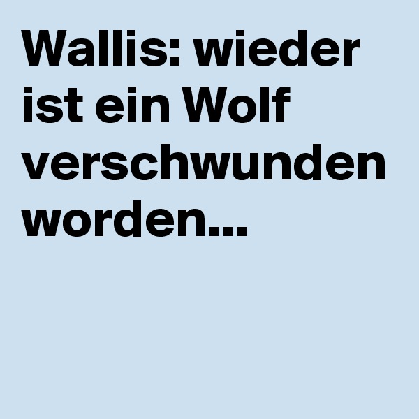 Wallis: wieder ist ein Wolf verschwunden worden...