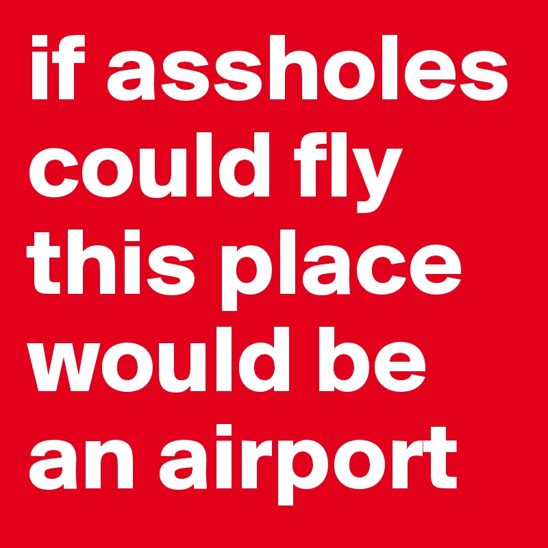 if assholes could fly this place would be an airport