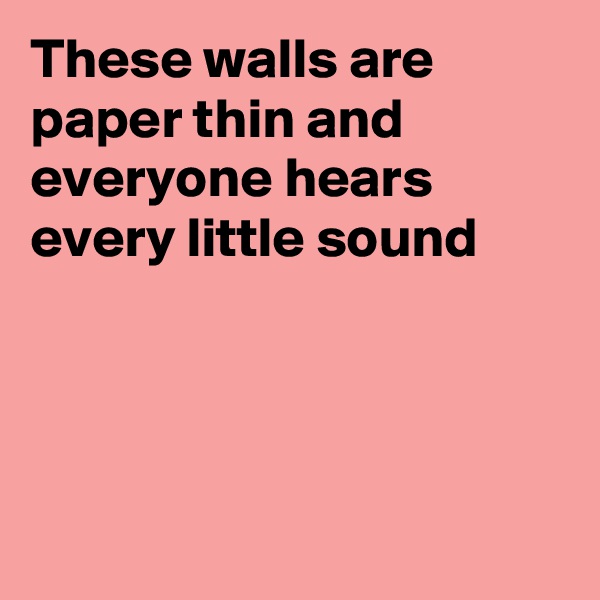 These walls are paper thin and everyone hears every little sound




