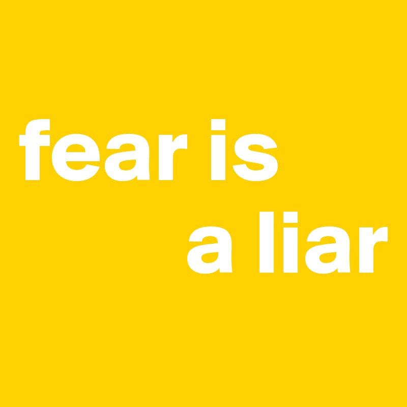 
fear is
         a liar