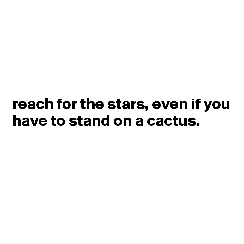 




reach for the stars, even if you have to stand on a cactus. 





