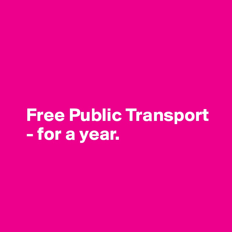 




    Free Public Transport 
    - for a year.



