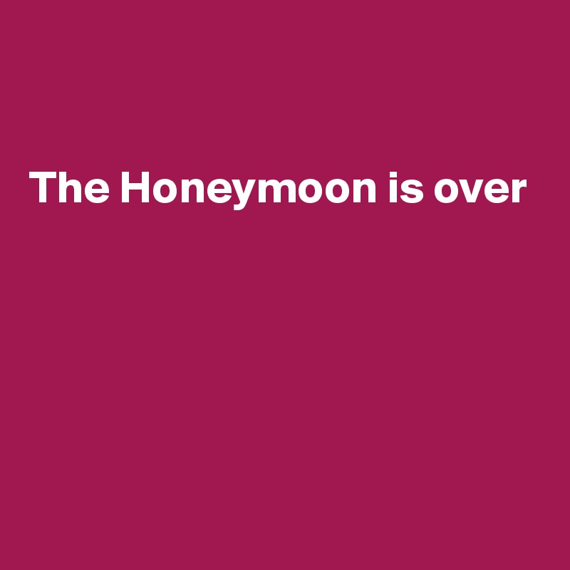 


The Honeymoon is over






