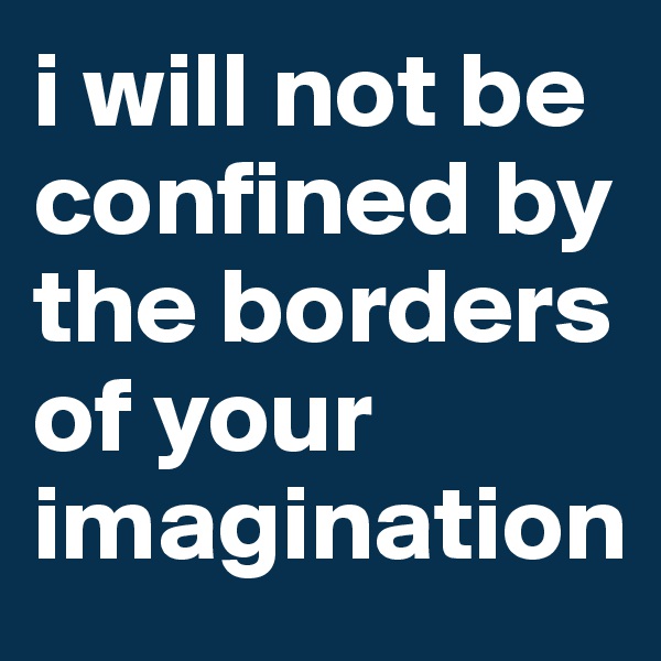 i will not be confined by the borders of your imagination