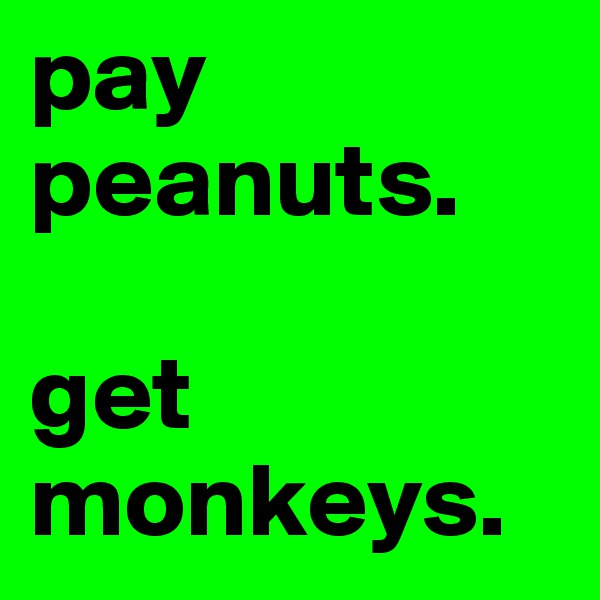 pay peanuts. 

get monkeys.