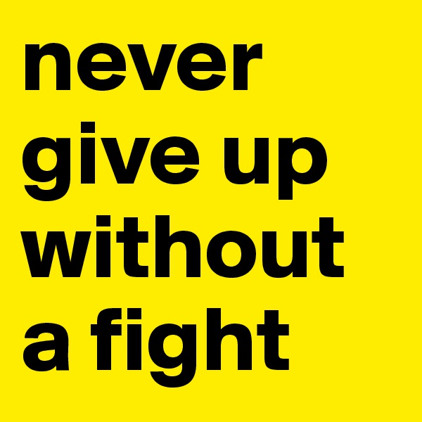 never give up without a fight