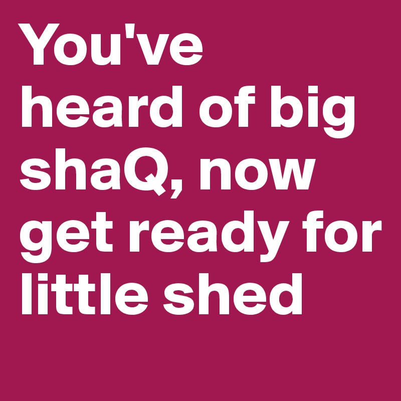 You've heard of big shaQ, now get ready for little shed