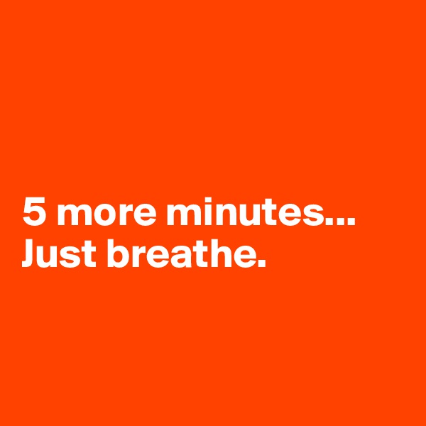 



5 more minutes...
Just breathe.


