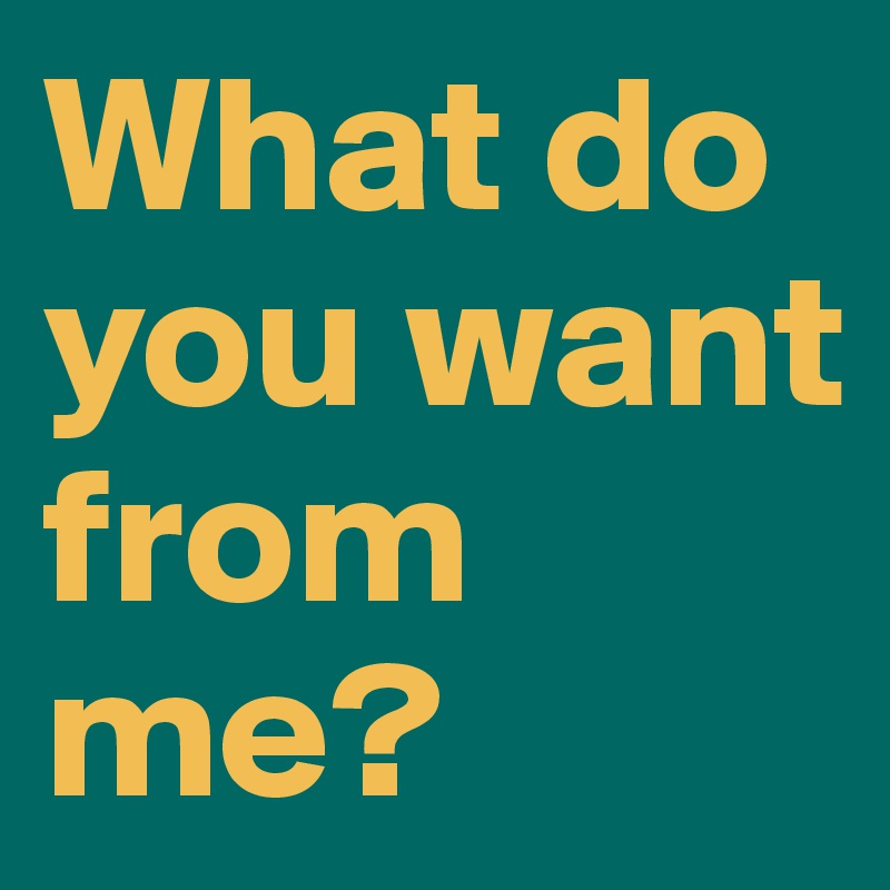 What do you want from me? 