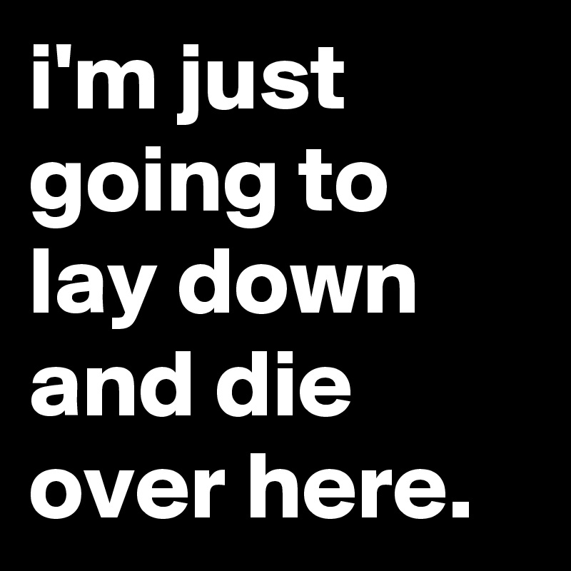 i'm just going to lay down and die over here.