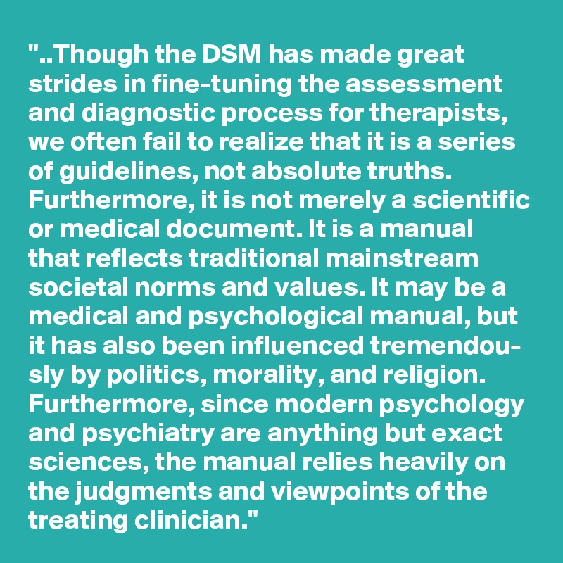 "..Though The DSM Has Made Great Strides In Fine-tuning The Assessment ...