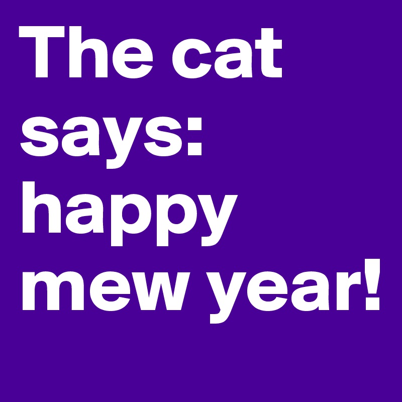 The cat says: happy mew year!