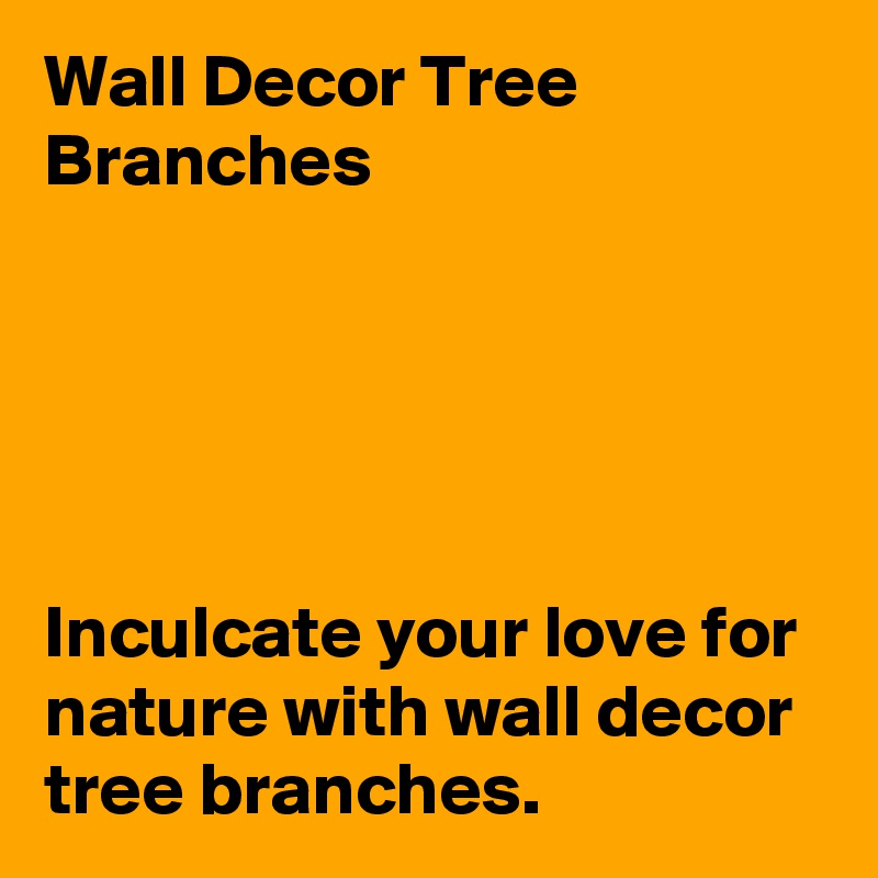 Wall Decor Tree Branches





Inculcate your love for nature with wall decor tree branches.