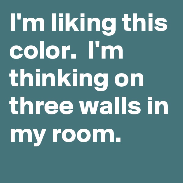 I'm liking this color.  I'm thinking on three walls in my room. 