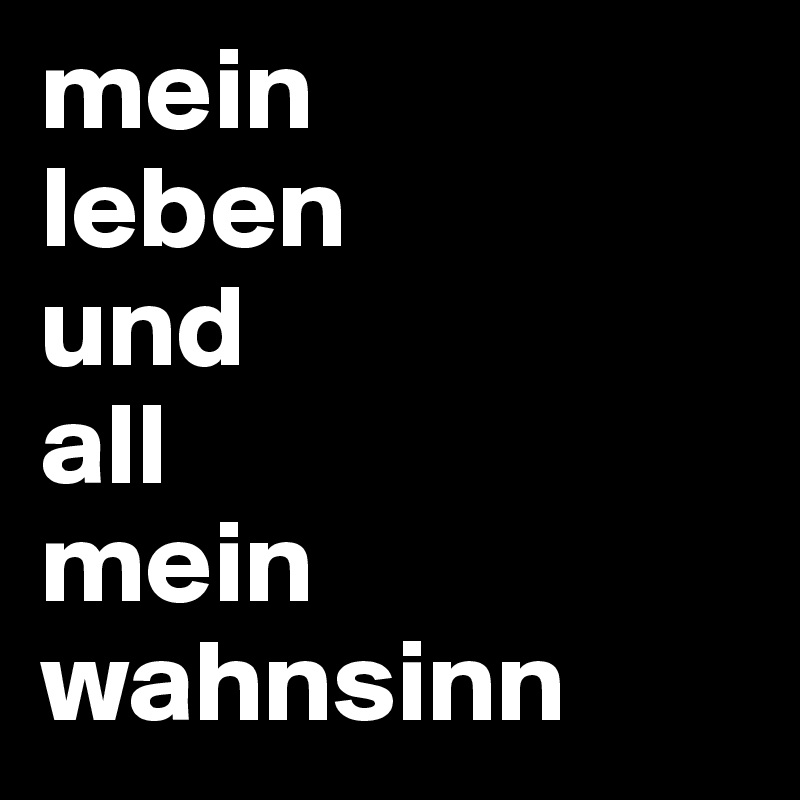 mein
leben
und
all
mein wahnsinn