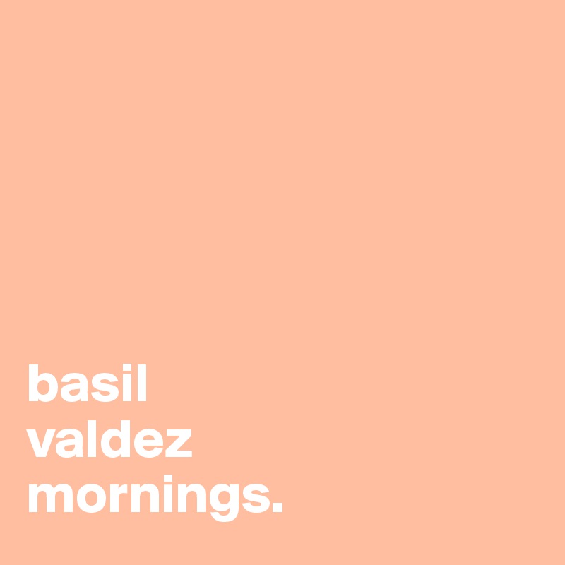 





basil
valdez
mornings.