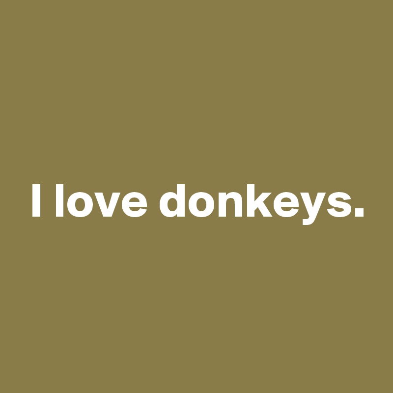 


 I love donkeys. 

