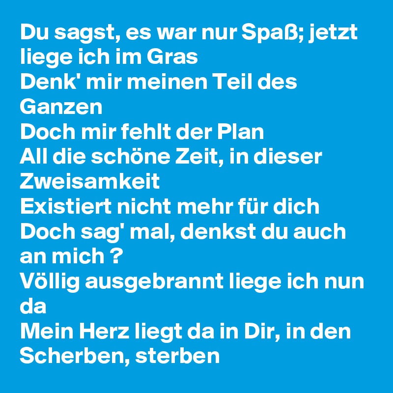 Sagst es wo jetzt du Christina Graf: