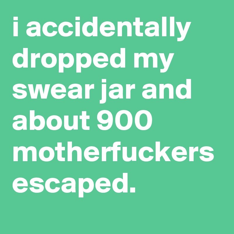 i accidentally dropped my swear jar and about 900 motherfuckers escaped.