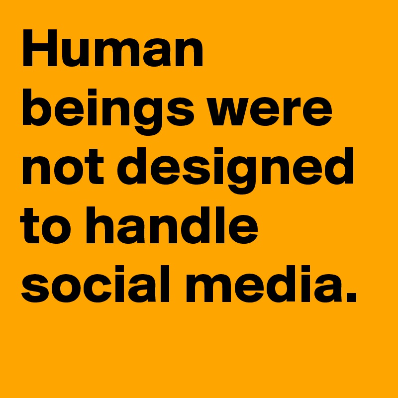 Human beings were not designed to handle social media.
