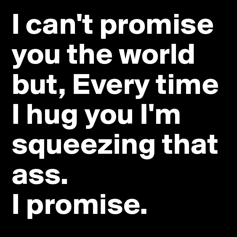 I Can T Promise You The World But Every Time I Hug You I M Squeezing That Ass I Promise