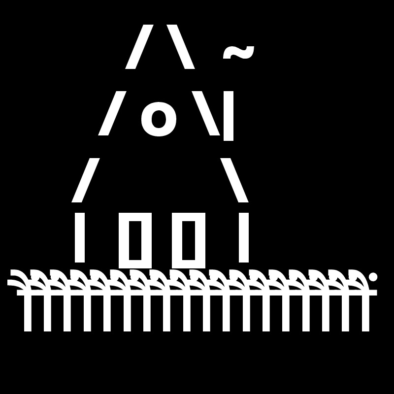         / \  ~
      / o \|
    /         \
    |  [] []  |  ????????????????????????????????????
