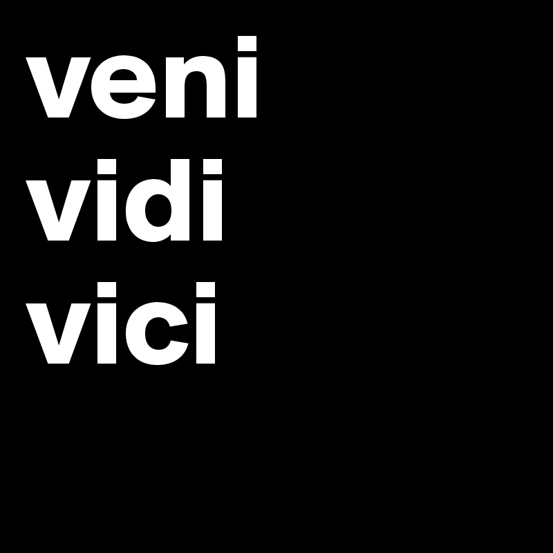 veni 
vidi
vici
