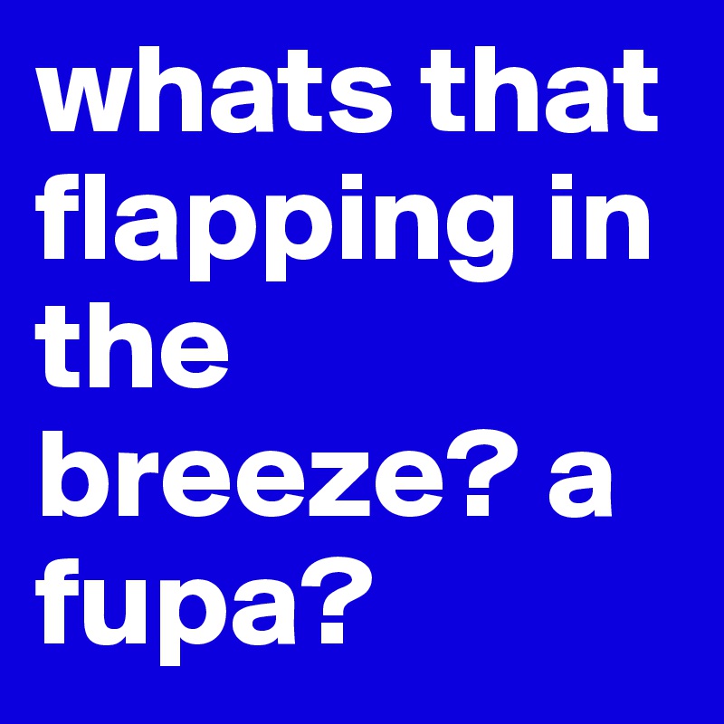 whats that flapping in the breeze? a fupa?